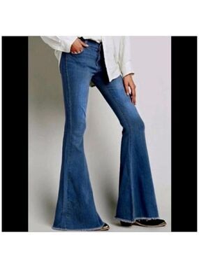 AC for AG Adriano Goldschmied Flare Jeans Women 12 Frayed Hem Mid Rise